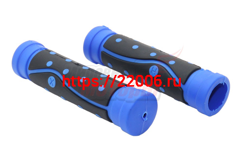 Ручки руля вело 120мм (пара) "Точка" чёрно-синие Ручки руля вело 120мм (пара) "Точка" чёрно-синие