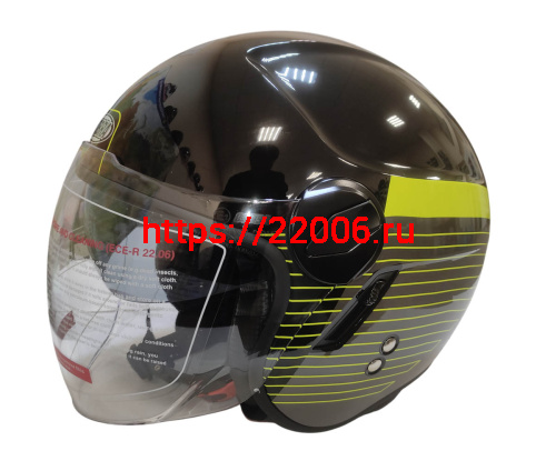 Шлем открытый COBRA EC H595, серый титан, синий, очки, размер XL Шлем открытый COBRA EC H595, серый титан, синий, очки, размер XL