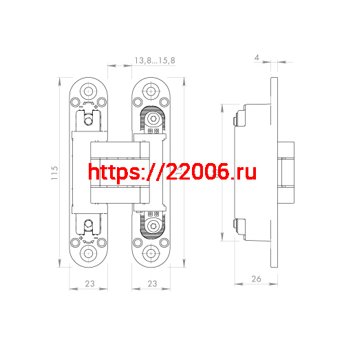 Петля Armadillo (Армадилло) скрытой установки U3D3000.VPG BL черный TECH фото 5 Петля Armadillo (Армадилло) скрытой установки U3D3000.VPG BL черный TECH фото 5
