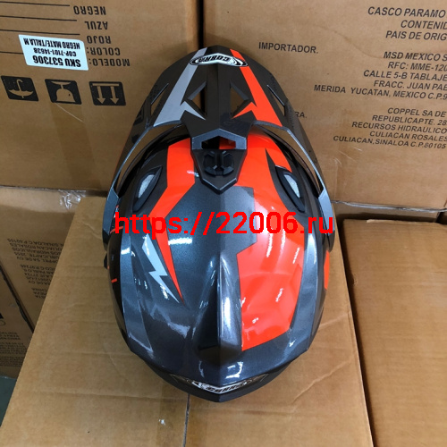 Шлем туринг (кросс со стеклом и очками) COBRA JK802, серо-оранжевый, размеры XL фото 4 Шлем туринг (кросс со стеклом и очками) COBRA JK802, серо-оранжевый, размеры XL фото 4