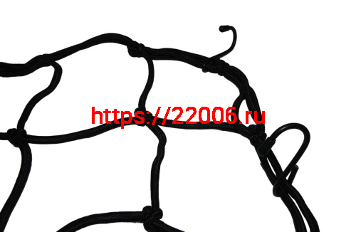 Сетка для крепления багажа черная (4мм, 30х30см) мет.крючки RSCN-001 фото 3